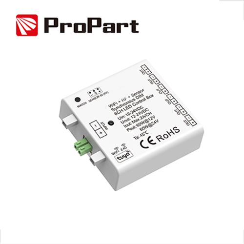 Box controllo sincrono 6CH Dim 12-24VDC, WiFi - RF - Sensor