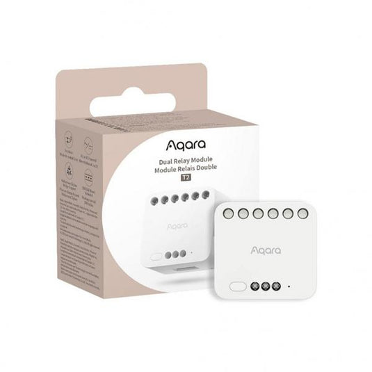 Aqara Modulo Relè Doppio T2 Zigbee - Luci/prese/tapparel/garage + contatto pulit