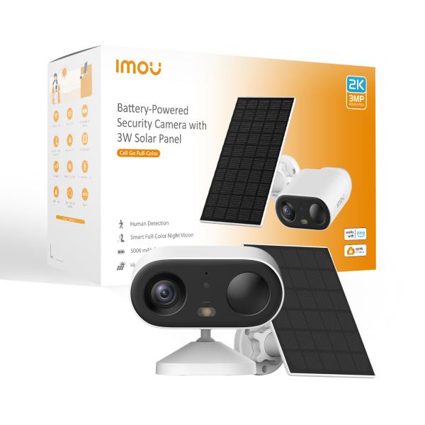 Imou Telecamera CellGo Full Color Kit Bullet 2K Wi-Fi 3MP 2.8mm IR Battery+Solar