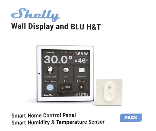 Shelly Wall Display + Sensore H&T - Pannello con Display touch Bianco