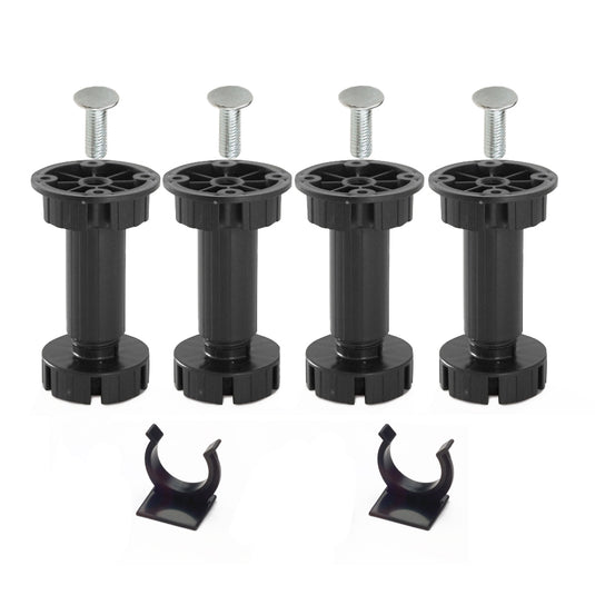 KIT 4 PIEDI REGOL. PLAST.H120+4 VITI M10x32+2 CLIP