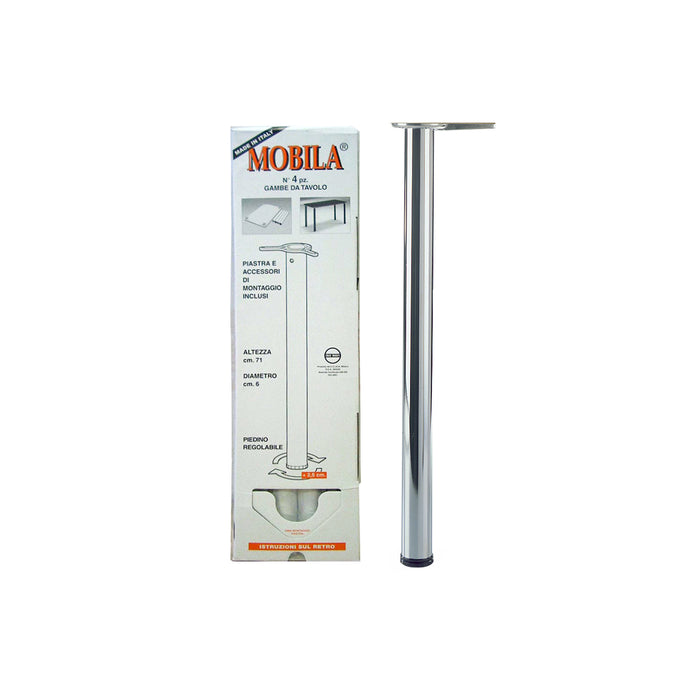 SET GAMBA TONDA D60 H710 CROMATO 4 PZ.