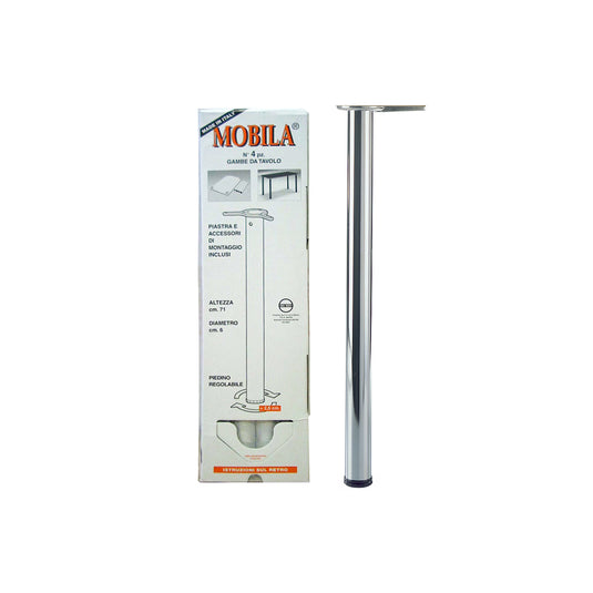 SET GAMBA TONDA D60 H710 CROMATO 4 PZ.