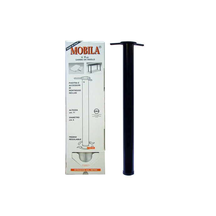 SET GAMBA TONDA D60 H710 NERO 4 PZ.