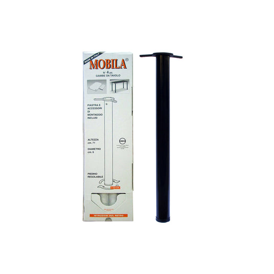 SET GAMBA TONDA D60 H710 NERO 4 PZ.