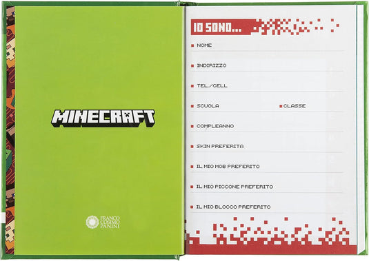 DIARIO 12MM STD CREEPER PIXEL MINECRAFT