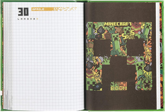 DIARIO 12MM STD CREEPER PIXEL MINECRAFT