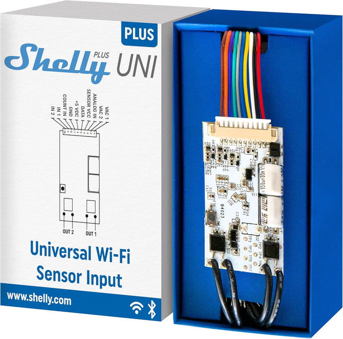 Shelly Plus Uni  Modulo Intelligente con Contatti Puliti Gestito via Wi-Fi e BL