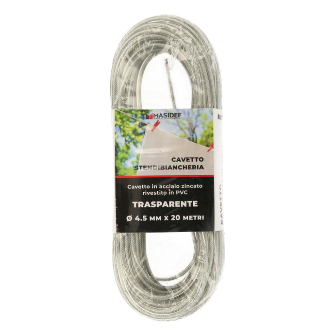 CAVETTO ACC.ZINC PVC TRASP 4,5 20MT