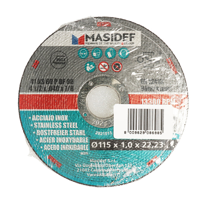 DISCO TAGLIO 115X1,0MM ACCIAIO INOX SET 5PZ
