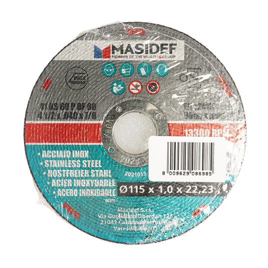 DISCO TAGLIO 115X1,0MM ACCIAIO INOX SET 5PZ