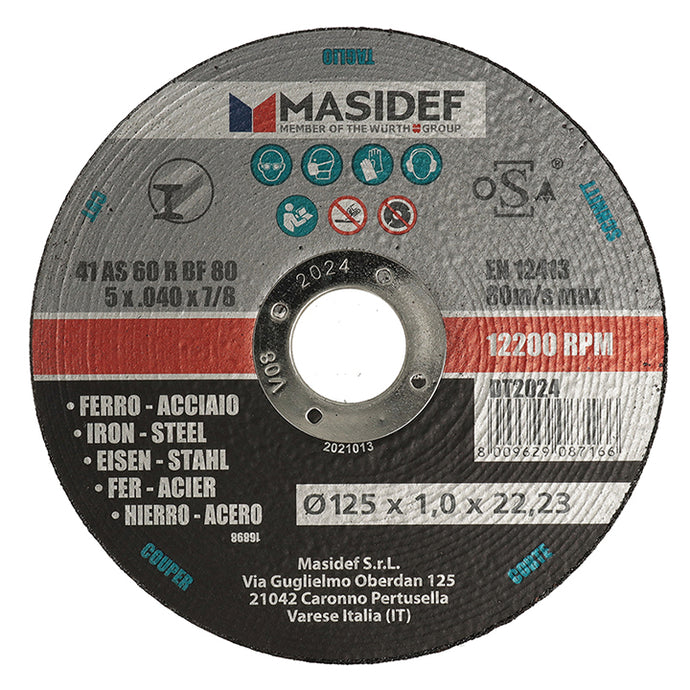DISCO TAGLIO 125X1,0MM ACCIAIO FERRO