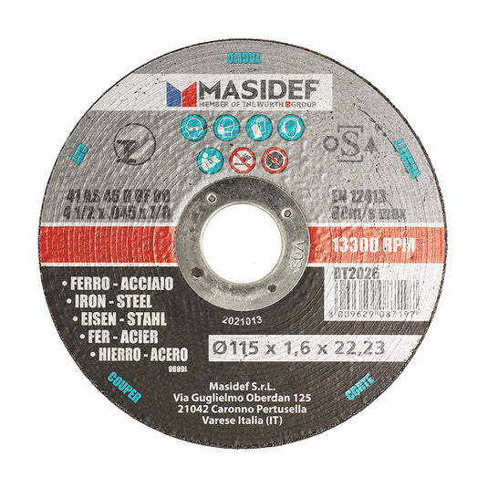 DISCO TAGLIO 115X1,6MM ACCIAIO FERRO SET 5PZ