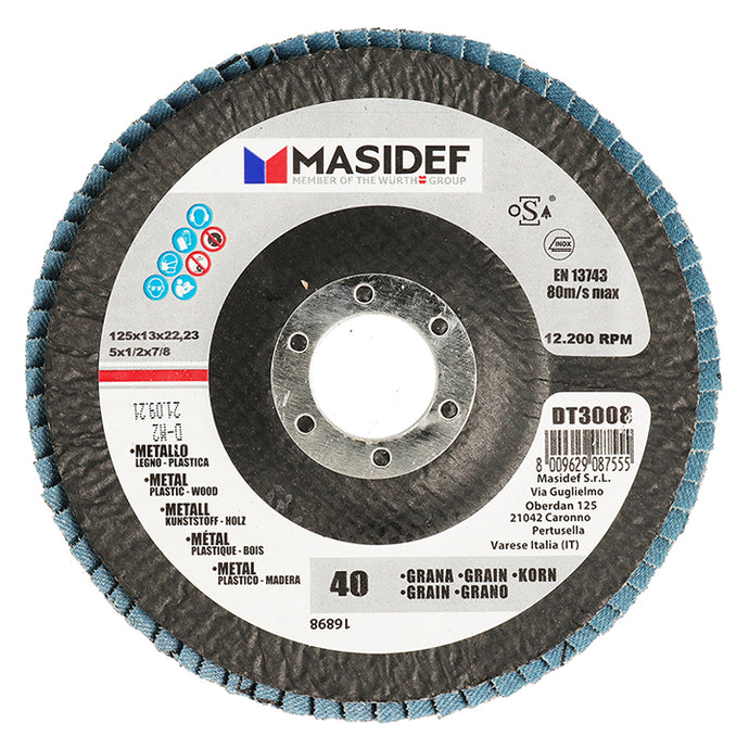 DISCO ABRASIVO LAMELLARE 125X13MM GR 40 UNIV