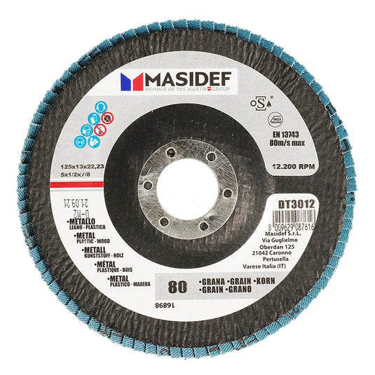 DISCO ABRASIVO LAMELLARE 125X13MM GR 80 UNIV