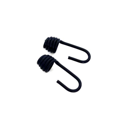 GANCIO ACCIAIO PLASTIF. NERO X ELASTICI 8MM PZ 2
