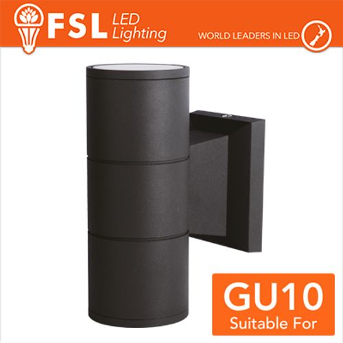 Applique portalampada 2 vie, GU10 IP54 - NERO