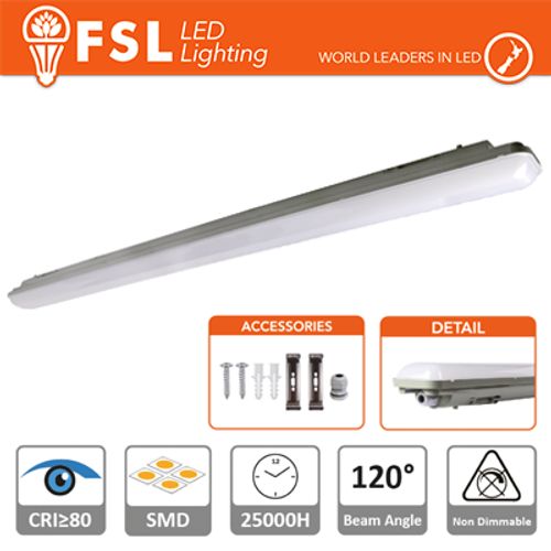 Plafoniera Stagna 36W - 4000K 3100LM >120 1198x85x66mm IP65