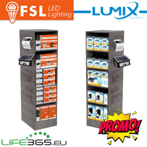 Espositore da terra in legno FSL-LUMIX SPACE 40*50*150 cm