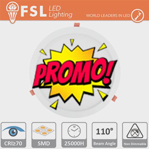 Downlight LED IP20 15W 3000K 1050LM 110 FORO:180mm