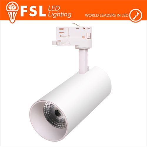 FSL Proiettore a Binario Trifase BIANCO - 3white 3000-4000-6500k, 30w, 3500lm