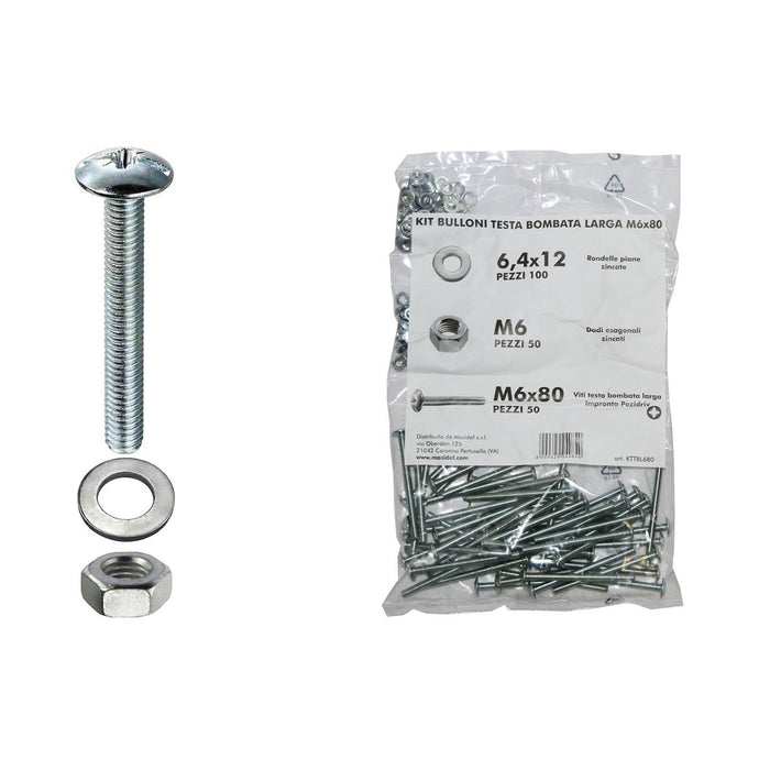KIT VITI TBL 6X80+DADI+ROND. PZ 200