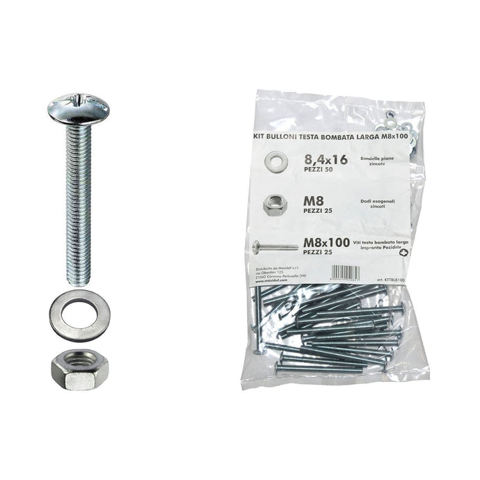 KIT VITI TBL 8X100+DADI+ROND.PZ100