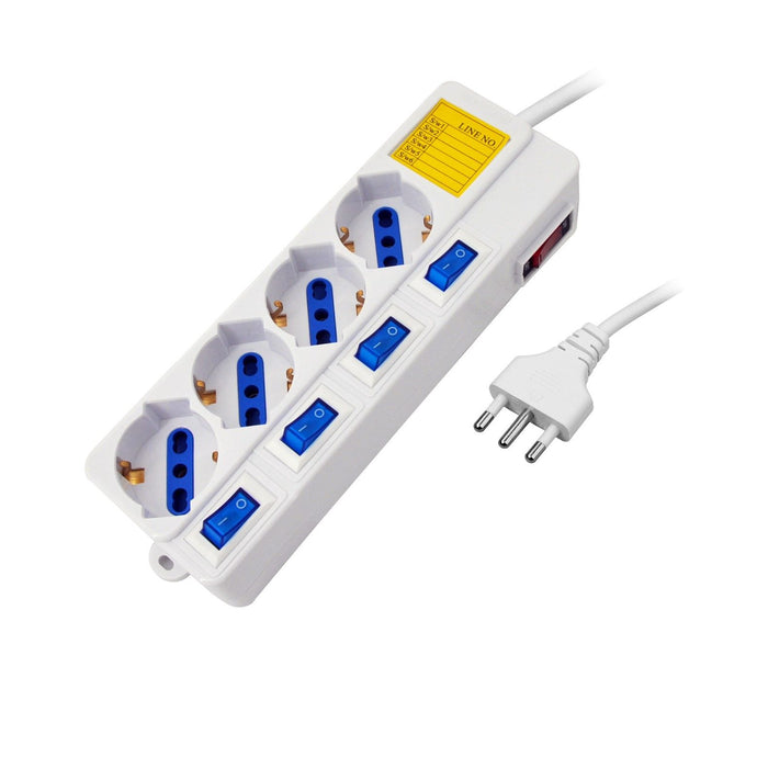 Multipresa 4pos bipasso/schuko spina16A +interr. multipli nuovo modello