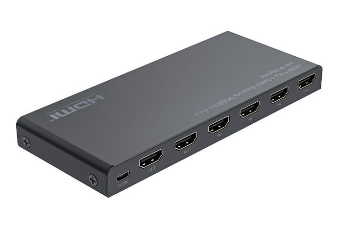 Switch 5x1 HDMI 2.0 18G 4k@60hz HDR, con telecomando IR