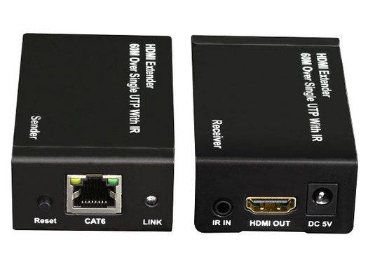 Kit TX-RX Extender HDMI, 60MT UTP, 1080p@60Hz, POE