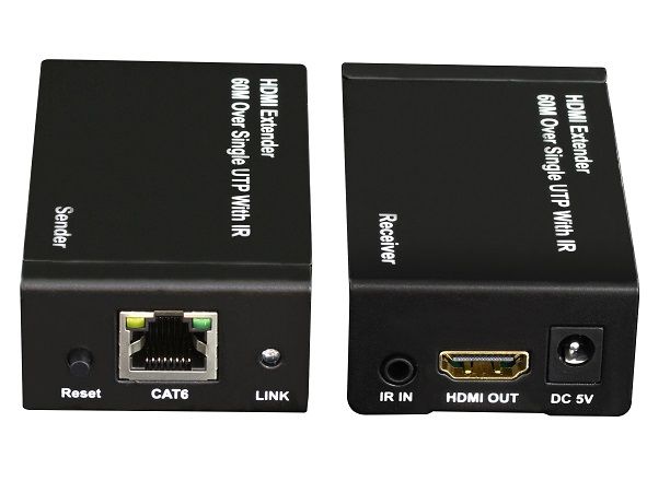 Kit TX-RX Extender HDMI, 60MT UTP, 1080p@60Hz, POE
