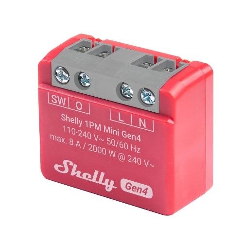 Shelly 1PM Mini Gen4 - Smart Relay 8A AC WiFi/BT/Matter/Zigbee + PM