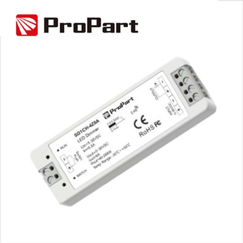 Ricevitore DIM RF LED 1 Canale - 8A, 5-36VDC, con Pulsante, RF2.4G