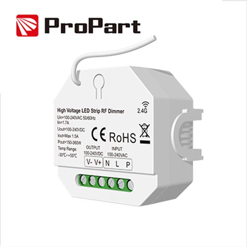 Dimmer RF LED 1 Canale - 1.5A, 100-240V per Strisce LED ad Alta Tensione