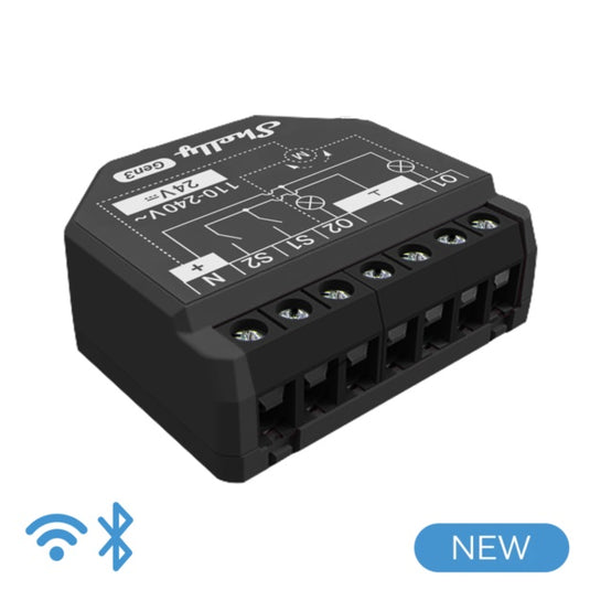 Shelly Plus 2PM Gen3 - Smart Relay Tapparelle 16A AC/DC WiFi + PM