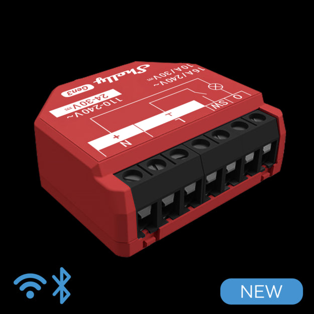 Shelly 1PM Gen3 - Smart Relay 16A AC/DC WiFi/BT/Matter PM