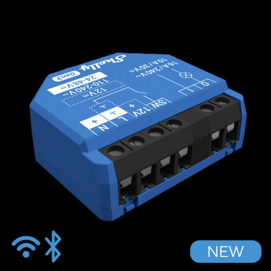 Shelly 1 Gen3 - Smart Relay contatto pulito 16A AC/DC WiFi/BT/Matter