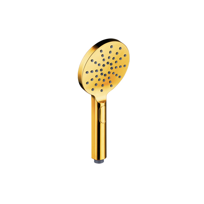 DOCCIA TONDA CON PULSANTE 3 GETTI GOLD