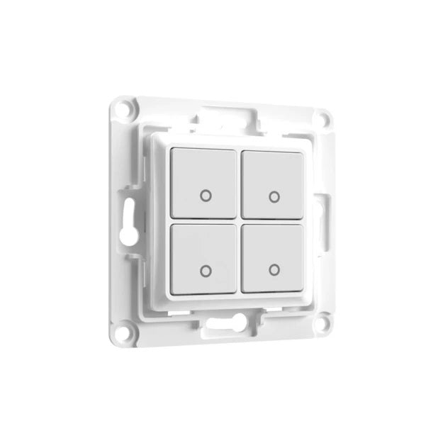 Shelly Wall Switch 4 - Pulsanti filari da parete 4 tasti bianco con supp relè
